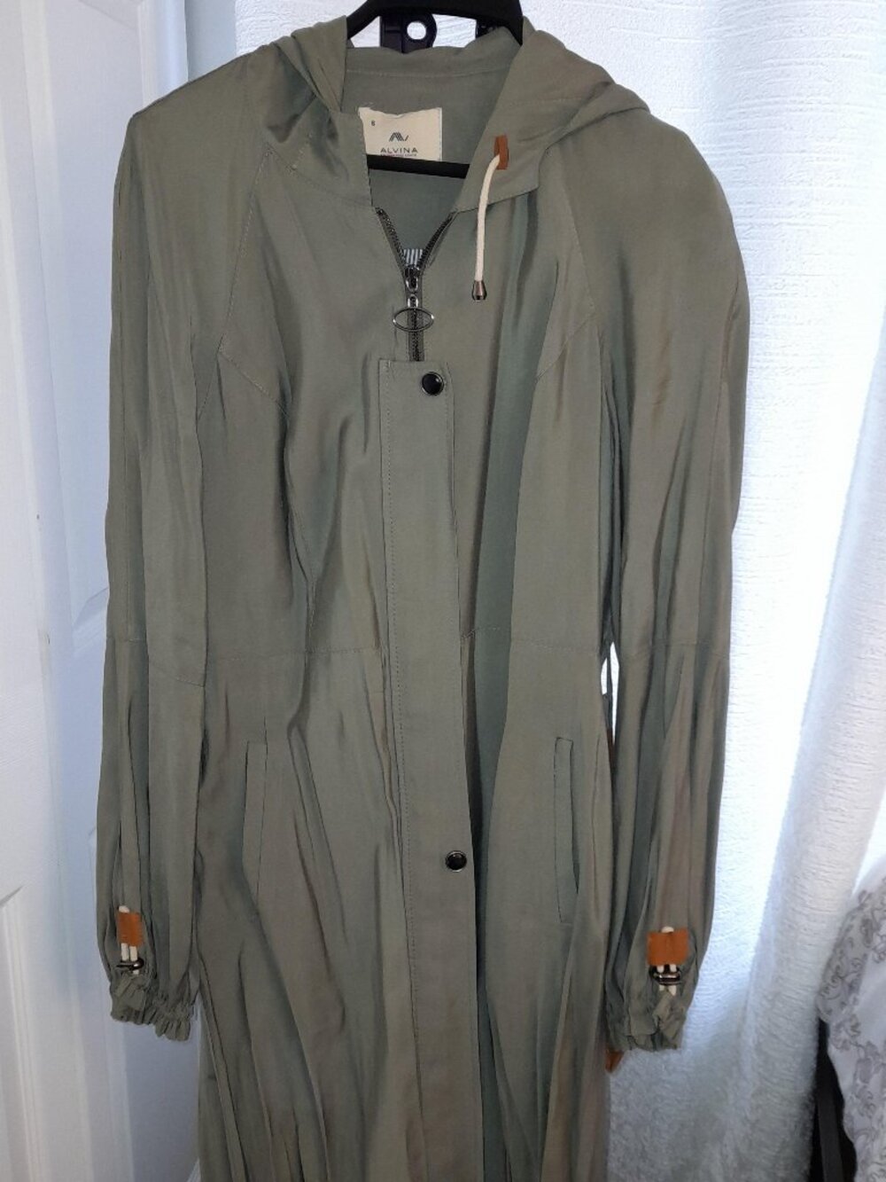 Long Army Green Coat - Picture 2 of 4